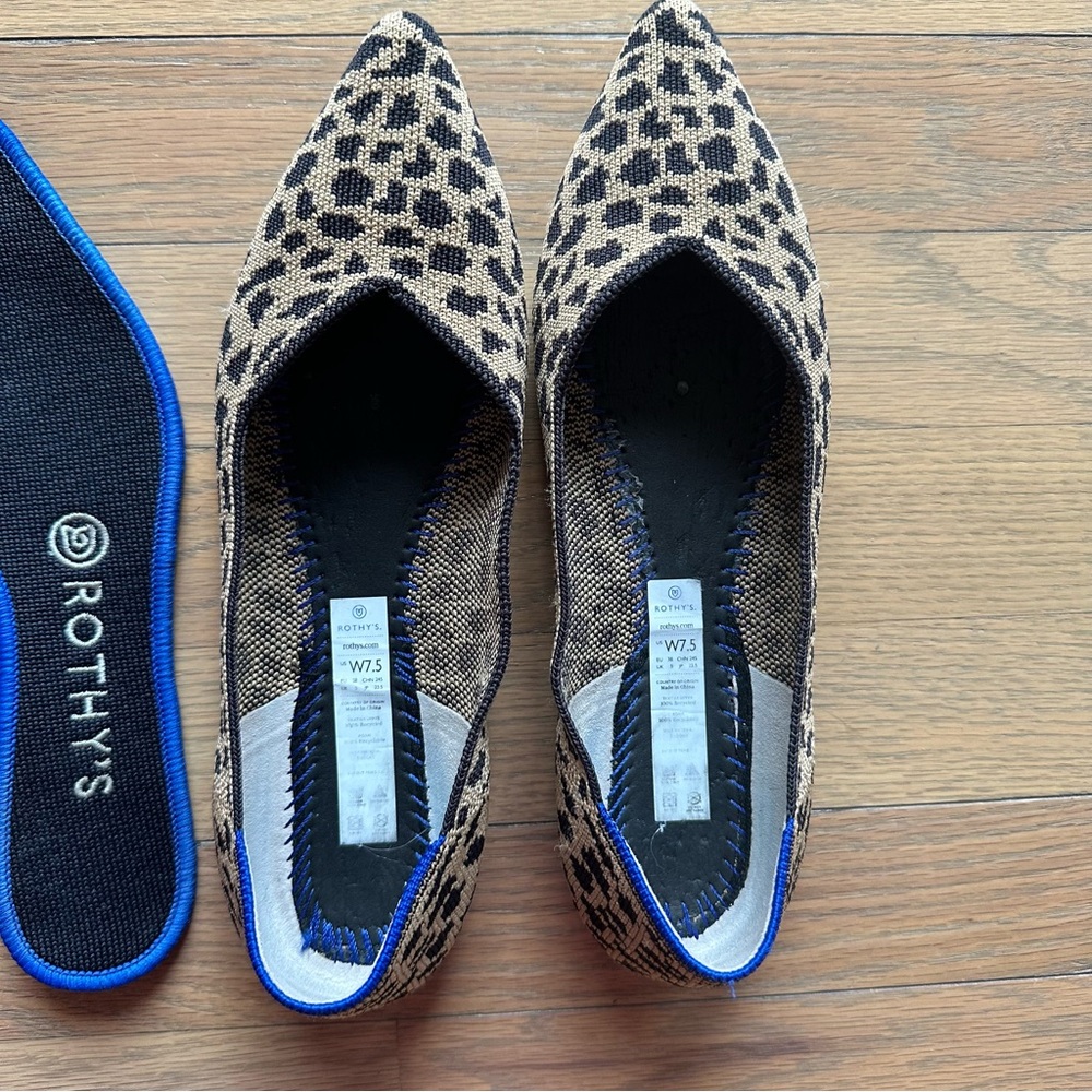 Leopard pointed toe Rothy’s size 7.5 - Picture 4 of 11